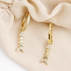 14K Fish huggies Earrings